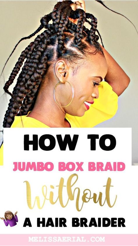 Rubber Band Box Braids, Rubber Band Method, Box Braids Tutorial, French Braids Tutorial, Braids Tutorial, Cantonese Food, Make Hair Grow, Big Box Braids, Blonde Box Braids