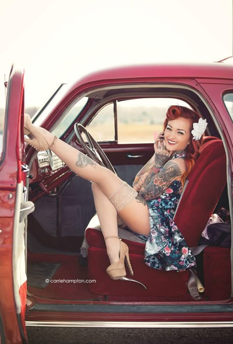 Hot Rod Photoshoot, Pinup Pose Reference Photo Shoot, Beer Girl Poster, Rockabilly Photoshoot, Pin Up Photoshoot Ideas, Pinup Barbie, Rockabilly Boys, Vintage Pinup Photoshoot, Pinup Pose