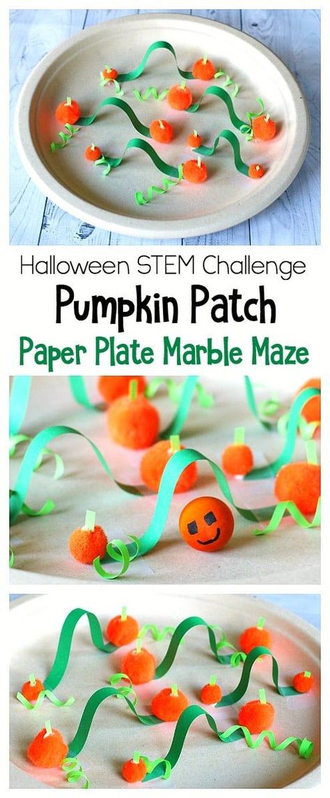 Homemade Board Games For Kids, Fall Stem Challenges, Halloween Stem Challenge, Fall Stem Activities, Homemade Board Games, Halloween Stem, Marble Maze, Pumpkin Activities, Stem Challenge