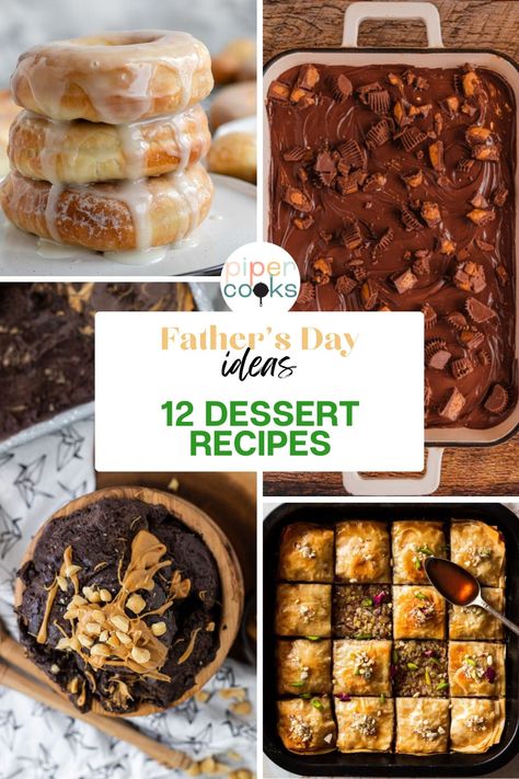 Treat dad to something sweet this Father's Day! Try decadent chocolate brownies with a salted caramel sauce or chocolate tartlets. Keep things classic for dad with bakery style chocolate chip cookies or Nutella stuffed chocolate chip cookies. For a summertime vibe, make dad a no-churn ice cream in chocolate peanut or butter pecan flavor. Dads love desserts that are a little out of the ordinary so try a peanut butter cheesecake brownie or air fryer donuts and baklava. Donuts And Ice Cream, Chocolate Tartlets, Gourmet Toast, Peanut Butter Cheesecake Brownies, Bakery Style Chocolate Chip Cookies, Canadian Butter Tarts, Dads Love, Air Fryer Donuts, Stuffed Chocolate Chip Cookies