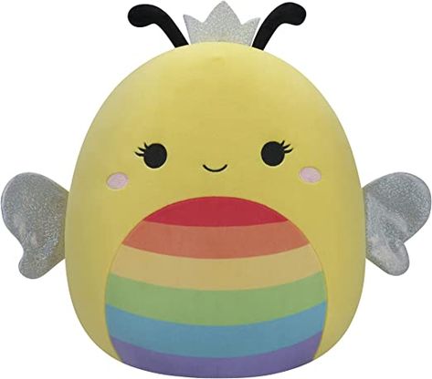 Squishmallows Original 12-Inch Sunny Honey Bee with Rainbow Belly and Silver Crown- Medium-Sized Ultrasoft Official Jazwares Plush Giraffe Lovey, Rainbow Plush, Pillow Pals, Soft Stuffed Animals, Monkey Plush, Pokemon Plush, Manhattan Toy, Cat Plush, Teddy Bear Plush