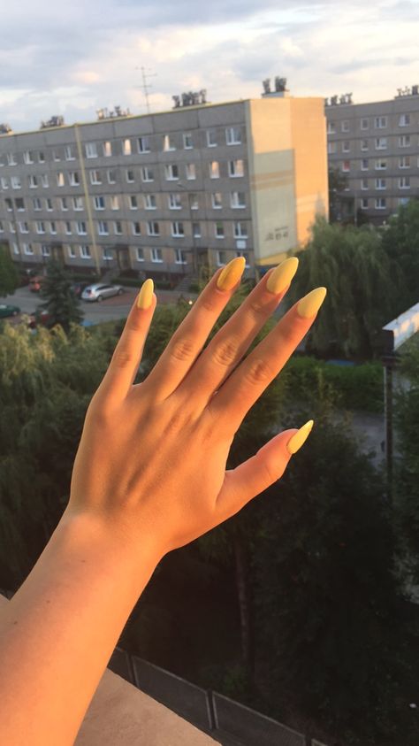 Banana Yellow Nails, Nails Banana, Yellow French Nails, Banana Nails, Yellow French, Yellow Banana, Banana Yellow, Round Nails, Yellow Nails