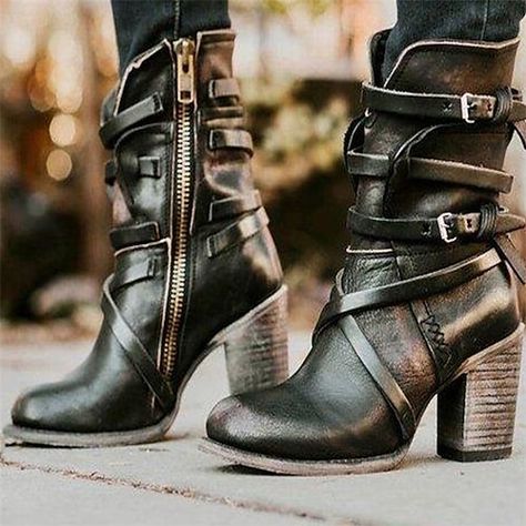 Womens Black Booties, Popular Boots, Lace Up High Heels, Winter Ankle Boots, Buckle Boots, Leather Boots Women, Vintage Boots, Martin Boots, Boots Fall