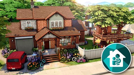 Sims 4 Family House San Sequoia, Sims 4 Family Home 30x20, Growing Together Sims 4 House, Base Game Family Home Sims 4, Sims 4 Family Home Base Game, Sims 4 San Sequoia Build, Sims Gallery Houses, Family Homes Sims 4, Sims 4 Generation House