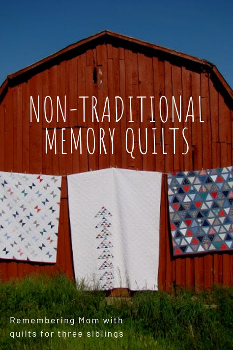 Modern Memory Quilt, Memory Quilt Ideas Old Shirts, Quilts Made From Loved Ones Clothing, Memorial Clothes Ideas, Memory Quilt Patterns Free, Memory Sewing Projects, Quilt From Old Shirts, Memorial Quilts From Clothes, Quilt From Old Clothes