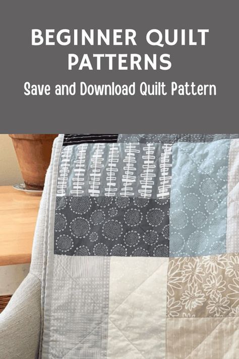 Beginner quilt patterns Quilts With 5 Fabrics, Quilting Patterns Beginner, Two By Two Quilt Pattern, Stack Quilt Pattern, Quilts Made From Rectangles, Beginner Quilting Tips, Simple Quilting Pattern, Easy Square Quilts For Beginners, Plain Quilt Patterns