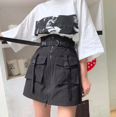 This is a story about a girl (y/n) who used to be a total extrovert b… #fanfiction #Fanfiction #amreading #books #wattpad Extrovert Girl, Japanese Goth, Suna Rintarou, Reworked Fashion, E Girl Outfits, Belt Skirt, Cute Goth, Korean Japanese, Japanese Harajuku