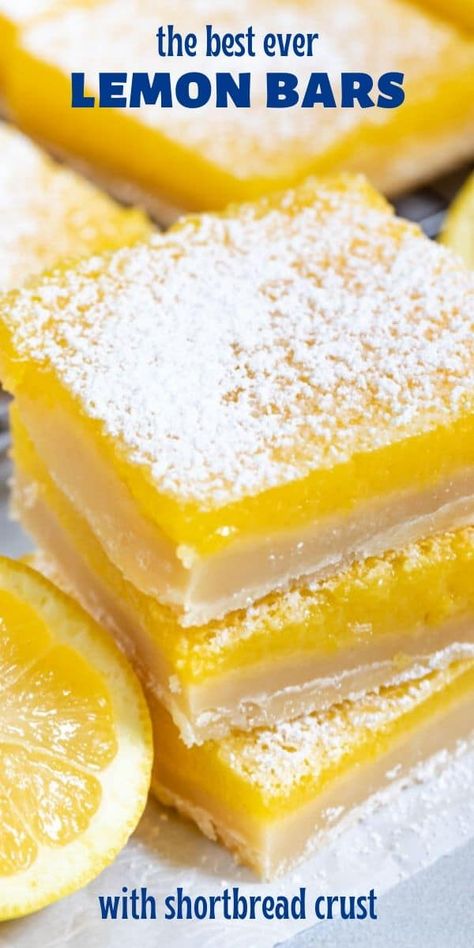 Easy Lemon Bars, Lemon Squares Recipe, Homemade Lemon Bars, Classic Lemon Bars, Best Lemon Bars, Jar Meals, Lemon Bars Easy, Curd Filling, Pinto Bean