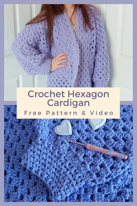 Hexie Cardigan Pattern, Hexagon Sweater Crochet Pattern Free, Crochet Hexi Cardigan Pattern Free, Hexi Cardi Crochet Pattern Free, Hexagon Sweater Crochet Pattern, Hexagon Cardigan Crochet Pattern Free, Crochet Hexi Cardigan, Crochet Granny Hexagon Cardigan, Hexi Cardi Crochet