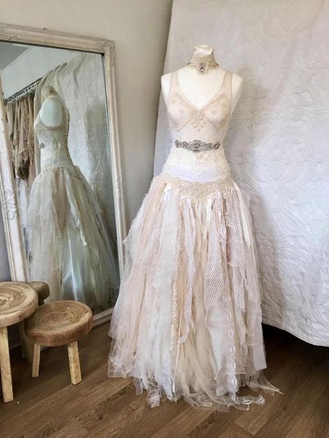 Goddess Wedding Dresses, Ethereal Wedding Dress Goddesses, Tattered Wedding Dress, Shapewear For Wedding Dress, Goddess Wedding Dress, Goddess Wedding, Fairy Gown, Fairy Goddess, Ethereal Wedding Dress