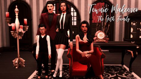 Sims 4 Goth Family, Goth Family, Cc Finds, Llama, Sims 4, Growing Up, Aura, Alexander, ? Logo