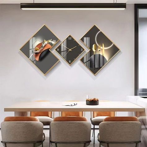 Living room Decoration Stylish Atmosphere Silent Wall clock Restaurant Modern Creative Rhombus Crystal Porcelain painting Link 👇👇👇👇👇👇👇 https://s.click.aliexpress.com/e/_EIsjUgT #wallpaper #walldecor #wallart #wallartwork #wallclock Silver Wall Clock, Feature Wall Living Room, Oversized Wall Clock, Wall Living Room, Stickers Design, Clock Wall, Clock Decor, Wall Clock Modern, Mirror Wall Art