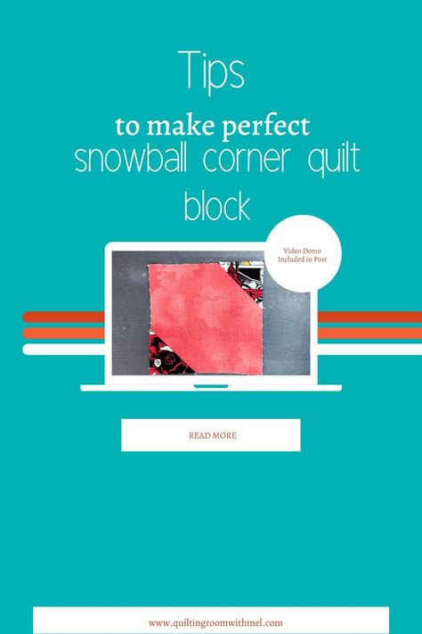 Watch this video demonstration on how to make perfect snowball corners for your next quilt project. Learn tips and tricks from expert quilter, Mel, that will help you achieve professional results in no time! Snowball Corners Quilt, Snowball Quilt Block, Generational Differences, Snowball Quilts, Quilt Corners, Diy Kitchen Ideas, Basic Quilt, Diy Crafts Home Decor, Quilting Room