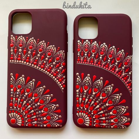 Phone Covers Mandala Art, Dot Mandala On Phone Cover, Dot Art Phone Case, Dot Mandala Phone Case, Mandala Art Phone Case, Painting On Phone Case, Phone Craft, Mandala Phone Case, Mandala Iphone Case