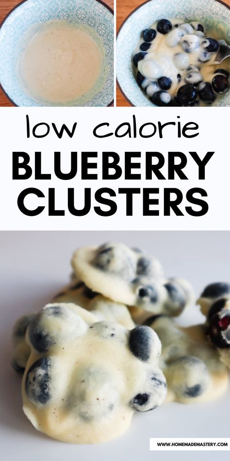 Low Cal Blueberry Desserts, Low Calorie Blueberry Desserts, Low Carb Low Calorie Snacks, Blueberry Clusters, Fresh Blueberry Recipes, Recipe Ground Beef, White Chocolate Desserts, Chocolate Blueberry, White Chocolate Bark