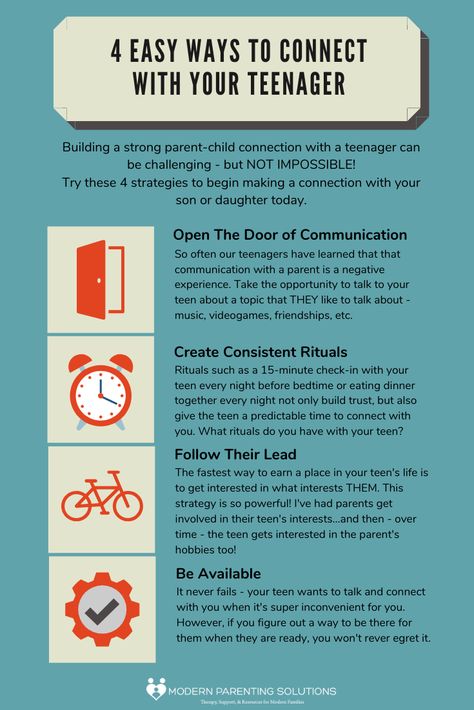 Connecting with your teenager can sometimes be a challenge. Use these 4 quick tips to begin the process of building trust with your teenager so that it leads a warm and healthy relationship with your teen. For more strategies on building a strong parent-child connection, download my free ebook called "How To Have Difficult Conversations With Your Teen So That You Get Your Point Across & Create a Close Parent-Child Bond". Parenting Therapy, Kids Psychology, Parenting Printables, Better Parenting, Family Mission Statements, Conversation Starters For Kids, Trust Building, Mission Statements, Family Mission