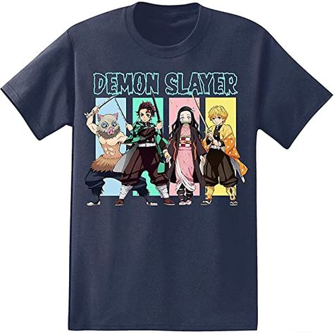 Amazon.com: Demon Slayer Mens Anime T-Shirt Kimetsu no Yaiba Shirt - Tanjiro Kamado Tee (Navy, X-Large) : Clothing, Shoes & Jewelry Demon Slayer Clothing, Demon Slayer Merch, Slayer Shirt, Unisex Looks, Black Shorts Men, Anime Demon Slayer, Anime Tshirt, Japanese Manga, Anime Clothes