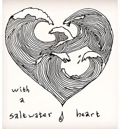 Saltwater Heart by Jon Foreman Jon Foreman, Ocean Drawing, Airplane Flight, Lyric Tattoos, Mermaid Life, Nature Drawing, Canvas Quotes, Heart Logo, Pretty Prints