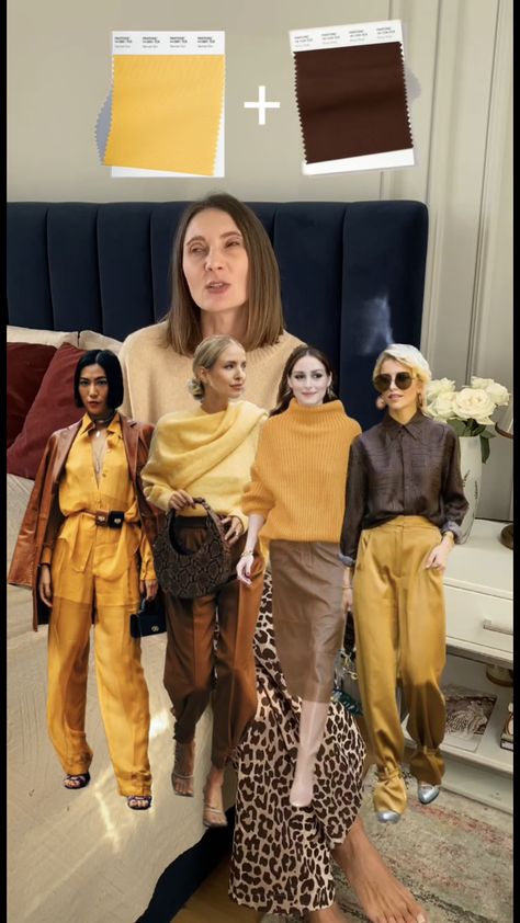 Mustard Top Outfit Work, Muted Yellow Outfit, Mustard Yellow Outfit Combination, Mustard Color Outfits, Mustard Yellow Combination, Yellow Brown Outfit, Brown And Yellow Outfit, Mustard Top Outfit, Monochromatic Outfit Fall