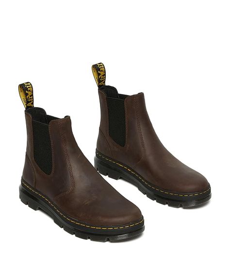 Unisex Dr. Martens Embury Dr Martens Style, Brown Chelsea Boots, Pull On Boots, Leather Chelsea Boots, Shoe Size Conversion, Crazy Horse, Leather Pulls, Men Shoes Size, Lace Boots