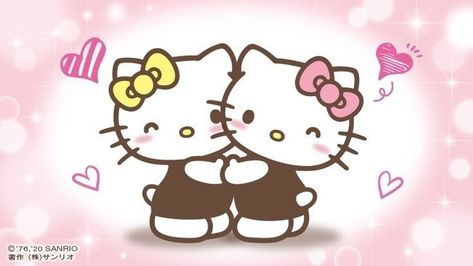 Kitty And Mimi, Hello Kitty Photos, Hello Kitty Birthday Party, Baby Kiss, Walpaper Hello Kitty, Kitty Baby, Hello Kit, Hello Kitty Birthday, Hello Kitty Iphone Wallpaper