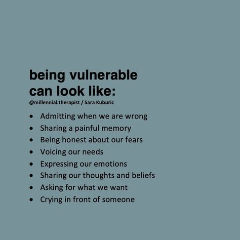 Sara Kuburic on Instagram: “Vulnerability will look different for everyone. Remember, context and safety matters! #millennialtherapist #sorry #need” Fear Of Vulnerability Quotes, Vulnerability Quotes, 365 Quotes, Being Vulnerable, Working On Me, Improve Communication Skills, Mental Health And Wellbeing, Love Life Quotes, Therapy Tools