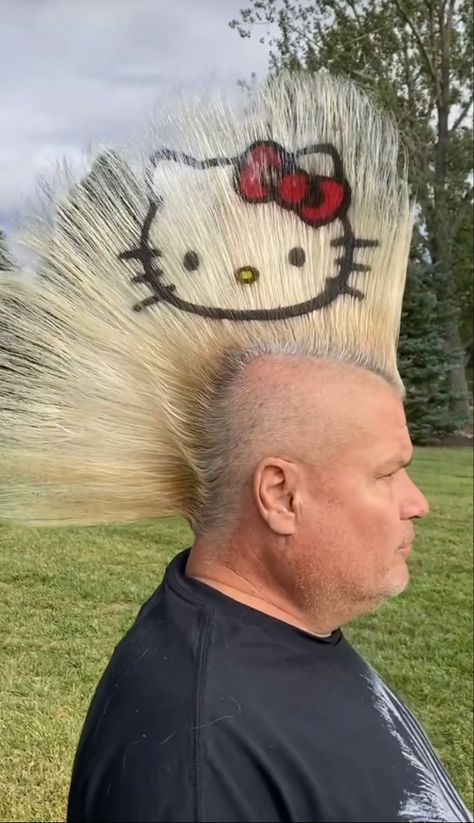 Haircut Quotes, Haircut Names, Triangle Face, Hello Kitty Hair, Y2k Hello Kitty, Images Hello Kitty, Men's Haircut, Very Funny Pictures, Funny Profile Pictures