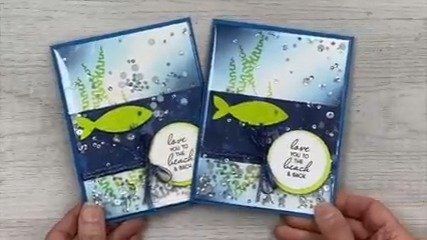 Stamp Your Art Out with Rachel - Fish Under Water Faker Shaker Card Fish Under Water, Friends Are Like Seashells, Under Water, Friends Are Like, Shaker Cards, Card Ideas, Sea Shells, Love You, Stamp