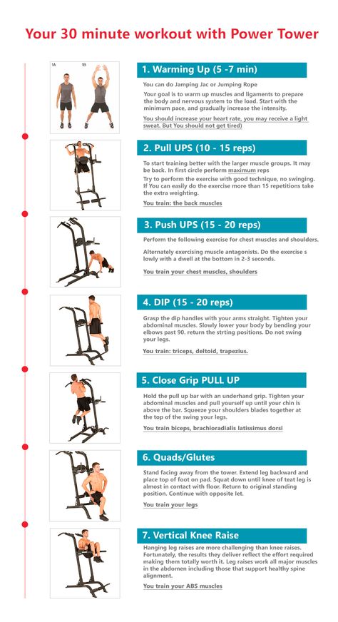 30 Minute Workout With Power Tower Home Gym Boxing, Power Tower Workout, Pull Up Workout, Effective Workout Plan, Bench Workout, Fast Workouts, Power Tower, Workout Posters, 30 Minute Workout