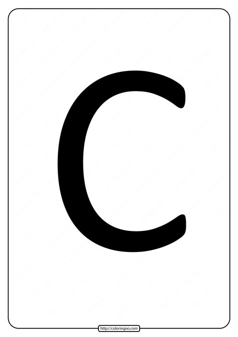 Printable A4 Size Uppercase Letters C Worksheet. #free #printable #uppercase #letters #letterc #a4 #sizea4 #wordsheet #black Letter C Worksheets, A4 Size, Free Printable Letters, Letter C, Letter O, Simple Pictures, Small Letters, Upper Case, Uppercase Letters