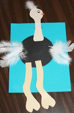 OSTRICH Fun and Easy Summer Crafts For Toddlers, Zoo Crafts, Zoo Animal Crafts, Preschool Letters, Bird Crafts, Bird Theme, Safari Theme, Letter A Crafts, Childrens Crafts