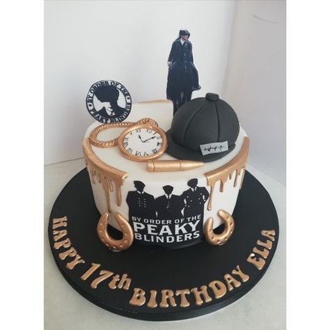 Peaky Blinders cake Pesky Blinders Cake, Peaky Blinders Birthday Cake, Peaky Blinders Cake Ideas, Peaky Blinders Birthday Theme, Peaky Blinders Party Decorations, Peaky Blinders Party, 21 Birthday Cake Ideas For Her, Peaky Blinders Theme, 21st Cake