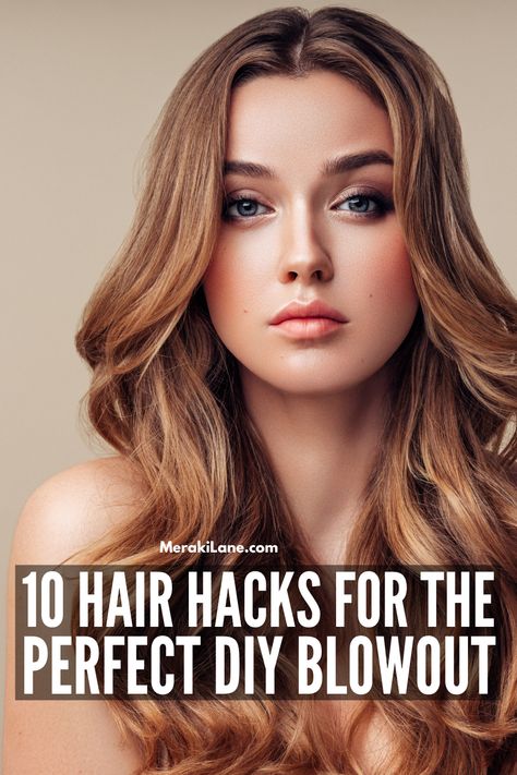 10 Tips and Hacks for the Perfect DIY Blowout | Want to know how to give yourself a perfect salon blowout from the comfort of your own home? We're sharing the best tricks and step-by-step tutorials for perfecting the DIY Brazillian blowout hairstyle on short or long hair. Click for all the deets, including the right hair dryer, brush, and finishing products you need to get a voluminous, bouncy blowout that lasts! Put a modern twist on the classic 90s look with these tips, hacks, and tutorials! Diy Blowout, Hair Rollers Tutorial, Blowout Hairstyle, Bouncy Blowout, Blowout Curls, Blowout Hair Tutorial, Salon Blowout, Perfect Blowout, Dryer Brush