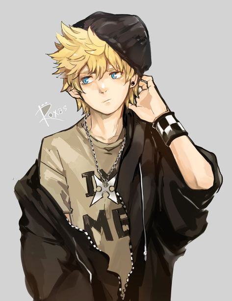 Kingdom Hearts Roxas, Roxas Kingdom Hearts, Punk Boy, Kingdom Hearts Fanart, Kingdom Hearts Art, Boy Drawing, Kingdom Hearts 3, Character Design Male, Kingdom Hearts