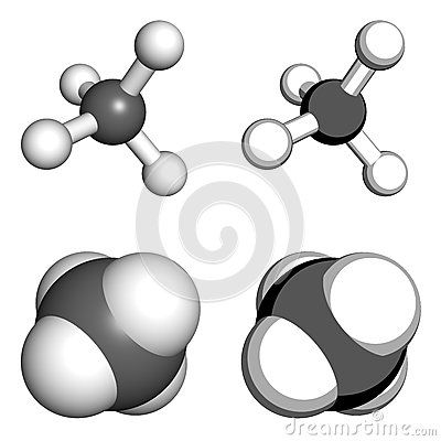 Methane molecule Methane Molecule, Chemistry, Stock Illustration, Stock Photos, Models, Electronic Products