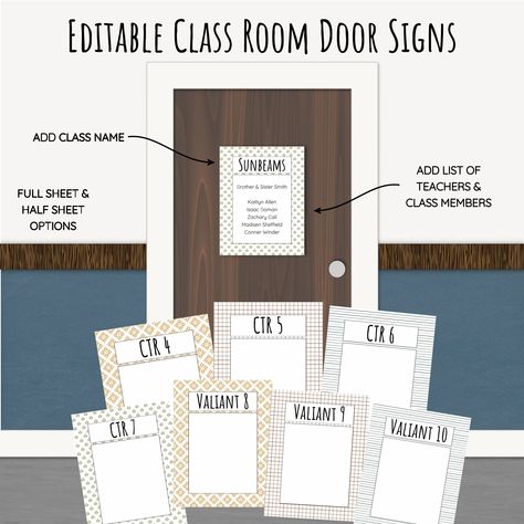 Create your own editable door signs for primary classes! D&C 2021 Primary Class Signs | Come Follow Me FHE #primarysigns #primarydoorsigns #comefollowmeprimary #primaryprintables Primary Presidency, Classroom Door Signs, Class Door, Lds Printables, Class List, Articles Of Faith, Reminder Stickers, Primary Lessons, Birthday Postcards