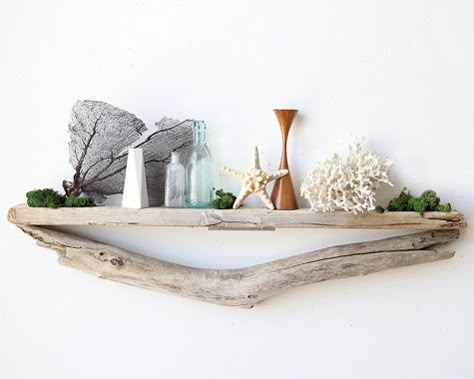 Driftwood Wall Shelf. Driftwood Shelf, Driftwood Projects, Driftwood Decor, Driftwood Crafts, Beach Crafts, Driftwood Art, Coastal Homes, Wall Shelf, My New Room