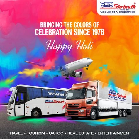 #holi #happyholi #holifestival Holi - the festival of clours, spreads happiness and joy; just like Shrinath Group of Companies May your day and life be filled with the brightest of colors We wish you all a very Happy Holi. #BusTickets #ToursAndTravels #travelgram #travelingram #traveltheworld #traveladdict #travelgoals #holi2022 #holicolours #festival #dhuleti #festivalofcolors #indianfestivals #holihai #holicelebration #holifest #holifestivalofcolours #colorsofindia #safeholi #festivemood Holi Creative, Festival Of Colours, Holi Festival Of Colours, Holi Wishes, Holi Celebration, Hanuman Pics, Bus Tickets, Holi Festival, Color Festival