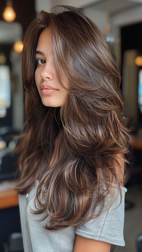 25 Trendy Layered Hairstyles for an Instant Style Upgrade Long Layered Haircuts Straight, Butterfly Haircut, Haircuts For Long Hair With Layers, Brown Hair Looks, Sentiment Analysis, Hairstyles For Layered Hair, Long Layered Haircuts, Haircuts For Medium Hair, Long Brown Hair