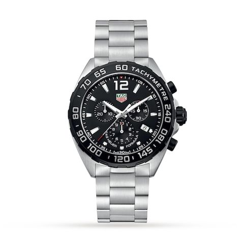 TAG Heuer Formula 1 Watches, Mens TAG F1 Chronograph Watches UK Mens Tag Heuer Watches, Tag Heuer Formula 1, Tag Heuer Formula, Tag Heuer Watch, Mens Chronograph, Chronograph Watch Men, Tag Heuer, Black Case, Stainless Steel Band