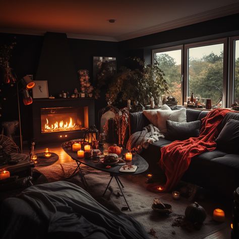 Western Goth Living Room, Cottage Goth Aesthetic, Goth Living Room, Moody Room, Cottage Goth, Future Interior Design, Witchy House, Western Gothic, Halloween Living Room