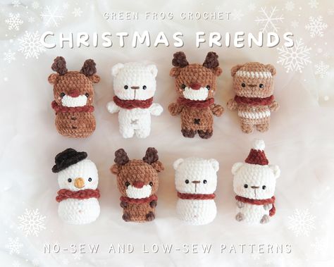 I think there are a lot of crafters love the last-minute projects. And of course I am one of those. My Christmas Friends are here! These are quick with low sew or no-sewing required patterns, but the final looks are so adorable. This bundle includes 7 patterns for: Polar Bear and Ginger Bear, Baby Reindeer with different body types, and a cute Snowman, with some small accessories. I hope you will love them! Instant digital download - ready to download immediately after the payment. You will see the download link in the details of your order. These are DOWNLOADABLE PATTERNS, not the finished toys. Crochet level: You should know the basic terms of crochet to making friends. This item includes: - 7 patterns in a Pdf file 30 pages long with detailed instructions of Polar Bear and Ginger Bear, Reindeer Amigurumi Pattern, Crochet Christmas Party Favors, Christmas Arugami, Crochet Hello Kitty And Friends, Snowman Doll Pattern, Crochet Things For Christmas, Chunky Yarn Projects Christmas, Christmas Crochet Patterns Amigurumi, Crochet Quick Christmas Gifts