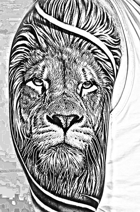 Lion And Rose Tattoo, Family Sleeve Tattoo, Atrapasueños Tattoo, Lion Stencil, Lion Art Tattoo, Dragon Tattoo Ideas, Animal Sleeve Tattoo, Lion Tattoo Sleeves, Animal Tattoo Ideas