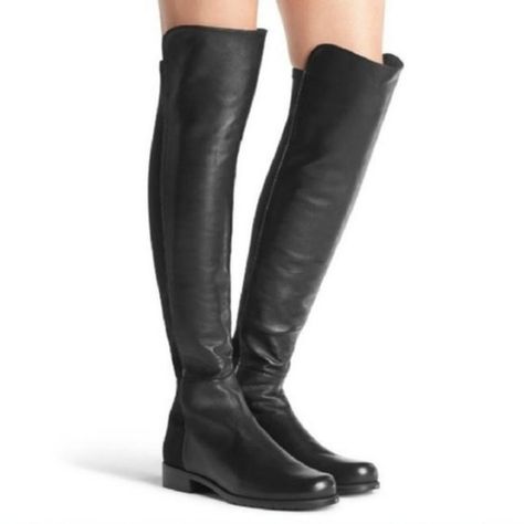 Stuart Weitzman Black 50/50 Leather Otk Tall Boots/Booties Size US 8.5 Regular (M, B). Get the must-have boots of this season! These Stuart Weitzman Black 50/50 Leather Otk Tall Boots/Booties Size US 8.5 Regular (M, B) are a top 10 member favorite on Tradesy. Save on yours before they're sold out! Over The Knee Leather Boots, Knee Leather Boots, 5050 Boots, Stuart Weitzman 5050, Over The Knee Boot Outfit, Knee Boots Outfit, Stuart Weitzman Boots, Comfy Boot, Black Boots Tall