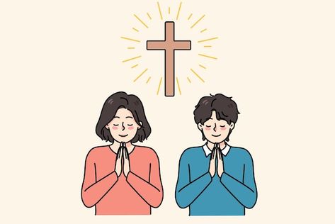 Praying Illustration Art, Christian Images Faith, Power Of Faith, Faith Pictures Image, Person Praying Drawing, Worship Illustration, Praying Cartoon, Pray Illustration, Praying Picture