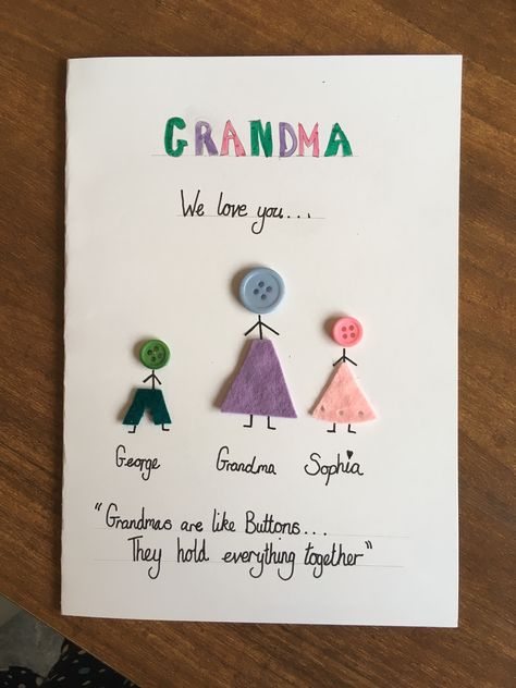 Mothers Day Card For Grandma From Kids, Cute Presents For Grandma, Cute Birthday Cards For Your Grandma, Happy Birthday Grandma Arts And Crafts, Cards For Your Grandmas Birthday, Great Grandma Birthday Card, Birthday Cards For Great Grandma, Birthday Card Craft For Grandma, Drawing Ideas For Grandmas Birthday