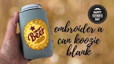 How to Embroider a Can Koozie Blank Embroidered Koozies, Beer Machine, Serger Thread, Can Koozie, Applique Fabric, So Creative, Embroidery Needles, Monogram Design, Monogrammed Items