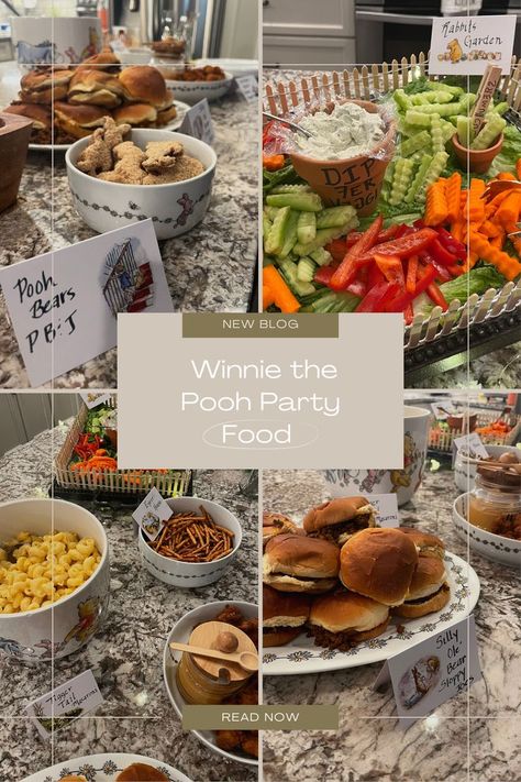 Winnie the Pooh Party - with easy Winnie the Pooh Party Food Ideas to make your Winnie the Pooh Party a hit! Themed food adds so much to a party at a small cost, and bonus - acts as party decor! Pooh Party Food, Winnie The Pooh Party Food, Food Ideas To Make, Winnie The Pooh Party, Baby Shower Food For Girl, Bebe Shower, Party Planning Checklist, Pooh Party, Bear Recipes