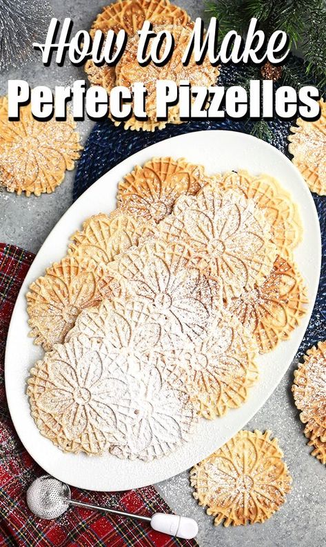 Pizzelles Cookies, Pizzelle Recipes, Pizelle Recipe, Christmas Bazar, Tortellini Pesto, European Cakes, Butter Cake Cookies, Pizzelle Cookies, Pizzelle Recipe