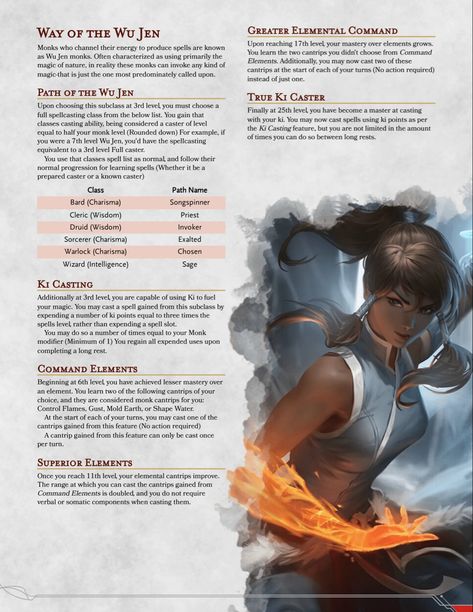 Dnd 5e Monk, Dnd Subclasses, Dnd Reference, Homebrew Classes, Monk Dnd, Dnd Homebrew, D D Classes, Goblin Slayer, Dnd Classes